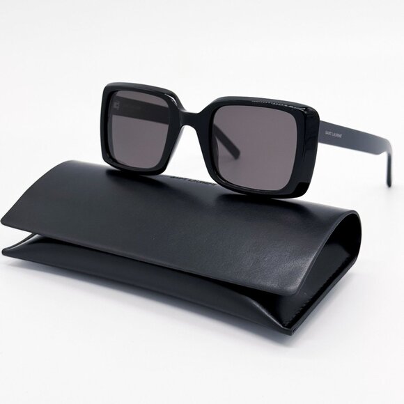 NEW SAINT LAURENT SUNGLASSES, SAINT LAURENT WOMEN BLACK SL497 001 - Picture 1 of 10